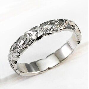 Fever CZ Simple Thin Beautiful Retro Carved Vintage Rings for Women, PD672